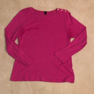 Pink J Crew long sleeve crewneck t-shirt